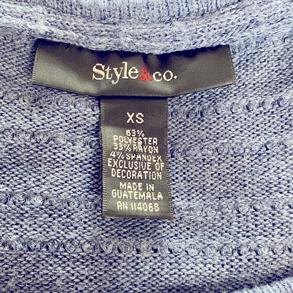 Style & Co open shoulders OS shortsleeved sweater blouse size XS but fits M - Picture 6 of 10